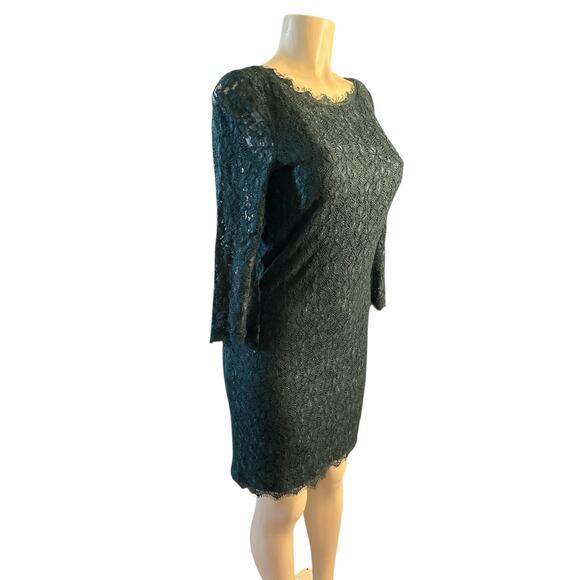Women 8 Aritzia Babaton Rafael Sheath Emerald Green Lace Overlay Dress - Picture 1 of 6
